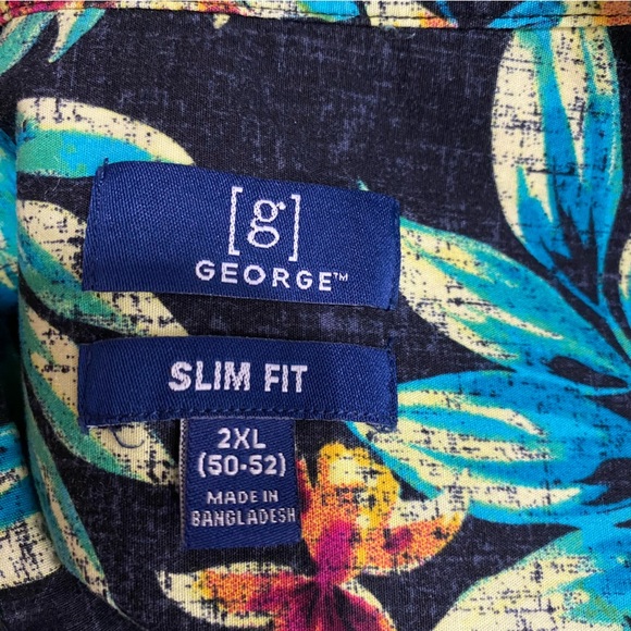 George Men’s Slim Fit Hawaiian Vacation Button Down - Picture 5 of 7